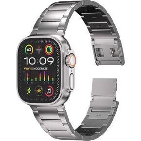 Ultra 2 Titanium Band with Magnet Buckle and DLC (Diamond Like Carbon) Compatible with Apple Watch Ultra 2 and Ultra 1 49mm Titanium Bracelet (BLACK)