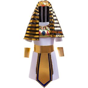 Dressy Daisy Egyptian Pharaoh Costume with Accessory for Toddler Kids Boys Halloween Dress up Outfit Size 4T - 10