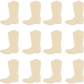 BENECREAT 60Pcs Cowboy Boots Wooden Cutouts, Unfinished Wooden Cutouts, Unfinished Wooden Pieces for DIY Home Decor, Wooden Signs and Handmade Decorations