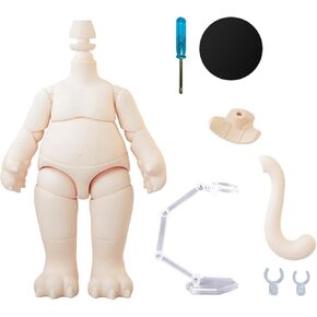 YMY Pear Shaped Doll Body Mini 1/12 Scale Cute Fat Action Figure Suitable for YMY 1/12 1/8 BJD GSC Doll Head （Light Tan）