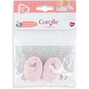 Corolle Baby Doll Pink Slippers Outfit Accessory - Mon Premier Poupon Clothing and Accessories fit 12" Dolls, for Kids Ages 18 Months and up