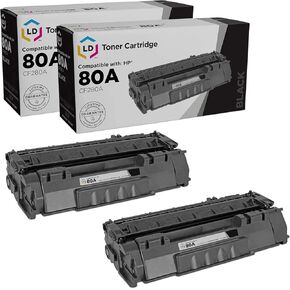 LD Products Replacement Toner Cartridge Compatible with HP 80A CF280A (Black, 2Pk) Compatible with HP Laserjet Pro 400 M401a 400 M401dn, 400 M401dne, 400 M401dw, 400 M401n, 400 M425dn, 400 MFP M425dw