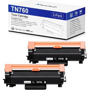 TN760 Black Toner Cartridge Replacement for Brother TN-760 TN-730 Toner for HL-L2350DW HL-L2370DW HL-L2390DW HL-L2395DW MFC-L2690DW MFC-L2710DW MFC-L2730DW MFC-L2750DW DCP-L2550DW Printer - 2 Pack