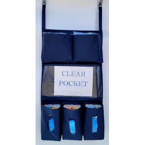 It's Sew EZ Personal Protection Equipment (PPE) Isolation Door Caddy - 6 Pockets - NFPA-701 Fire Retardant Nylon Oxford with Two Stainless Steel Hooks included (Silver, 6 pockets) in Saudi Arabia
