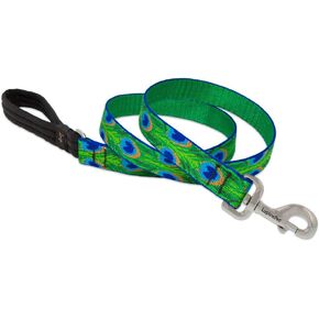 LupinePet Originals 1" Tail Feathers 4-Foot Padded Handle Leash for Medium and Larger Dogs