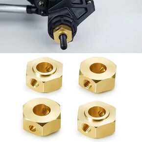 4PCS Brass Wheel Hub Hex Adapter 9.5mm(+2mm) for 1/6 Axial SCX6 AXI05000 RC Crawler Car
