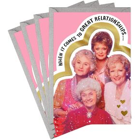 Hallmark Golden Girls Valentines Day Cards, Pack of 4 (Great Relationships) Galentines Day, Friendship Cards, All Occasion Cards