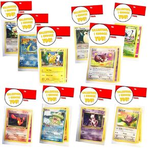 Pokemon Valentines Day Cards for School Classroom Exchange, Valentine I Choose You 10 Pack,