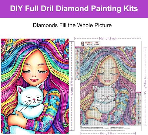 Heibago Gothic Diamond Art Kits للبالغين ، 5D الحفر الكاملة جولة الطلاء القوطية الأحجار الكريمة مع Dark Doll Diamond Paint in Kuwait
