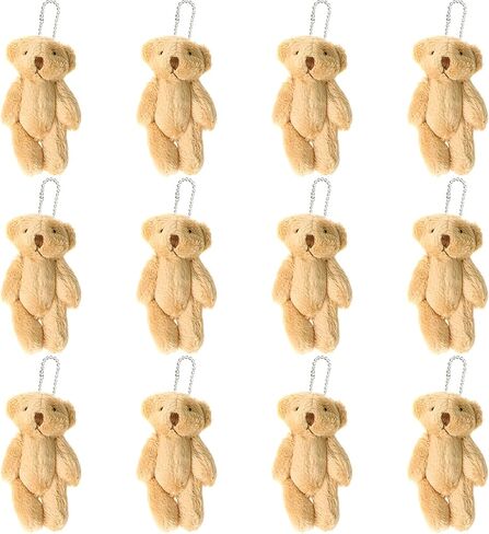 12Pcs Stuffed Plush Mini Teddy Bears, 6cm Joint Stuffed Small Teddy Bears Tiny Bear Stuffed Animal Bulk for Cake Decorations Party Favors Supplies Bag DIY Accessory Christmas Stocking … in Kuwait