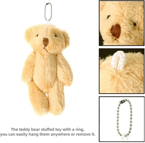 12Pcs Stuffed Plush Mini Teddy Bears, 6cm Joint Stuffed Small Teddy Bears Tiny Bear Stuffed Animal Bulk for Cake Decorations Party Favors Supplies Bag DIY Accessory Christmas Stocking … in Kuwait