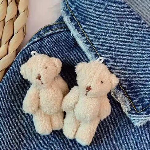 12Pcs Stuffed Plush Mini Teddy Bears, 6cm Joint Stuffed Small Teddy Bears Tiny Bear Stuffed Animal Bulk for Cake Decorations Party Favors Supplies Bag DIY Accessory Christmas Stocking … in Kuwait