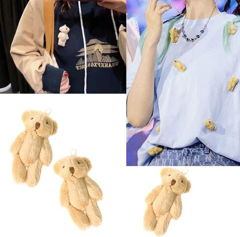 12Pcs Stuffed Plush Mini Teddy Bears, 6cm Joint Stuffed Small Teddy Bears Tiny Bear Stuffed Animal Bulk for Cake Decorations Party Favors Supplies Bag DIY Accessory Christmas Stocking … in Kuwait