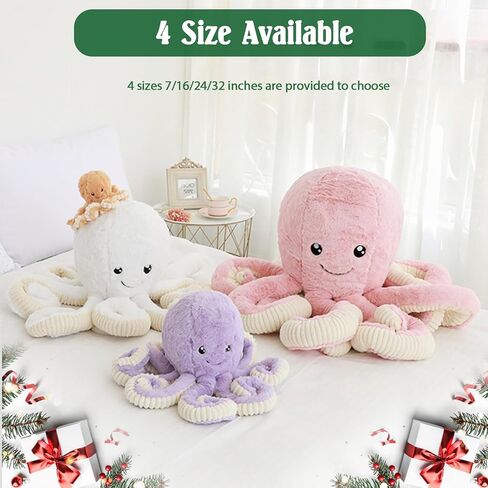 حيوانات Dentrun Octopus محشوة بالحيوانات ، الأخطبوط العملاقة ، ألعاب لعب دمية للأطفال الفتيات البالغين ، عيد ميلاد عيد الميلاد عيد الميلاد الحاضر حيوانات البحر المحشوة ، 7/16/24/32 بوصة ، 5 ألوان in Kuwait