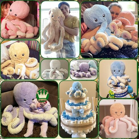 حيوانات Dentrun Octopus محشوة بالحيوانات ، الأخطبوط العملاقة ، ألعاب لعب دمية للأطفال الفتيات البالغين ، عيد ميلاد عيد الميلاد عيد الميلاد الحاضر حيوانات البحر المحشوة ، 7/16/24/32 بوصة ، 5 ألوان in Kuwait
