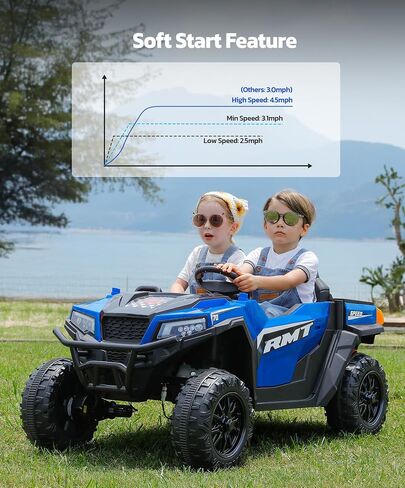 ELEMARA 24V Ride on Toy for Big Kid,Ride on Car 2 Seater w/Sun Shade,Dump Bed & Shovel,4.5MPH,4WD Electric Car for Kids,Battery Car w/Remote,Kids Ride on Truck,3 Speeds,LED Lights,Bluetooth, Pink in Saudi Arabia