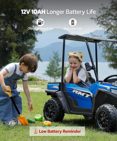 ELEMARA 24V Ride on Toy for Big Kid,Ride on Car 2 Seater w/Sun Shade,Dump Bed & Shovel,4.5MPH,4WD Electric Car for Kids,Battery Car w/Remote,Kids Ride on Truck,3 Speeds,LED Lights,Bluetooth, Pink in Saudi Arabia