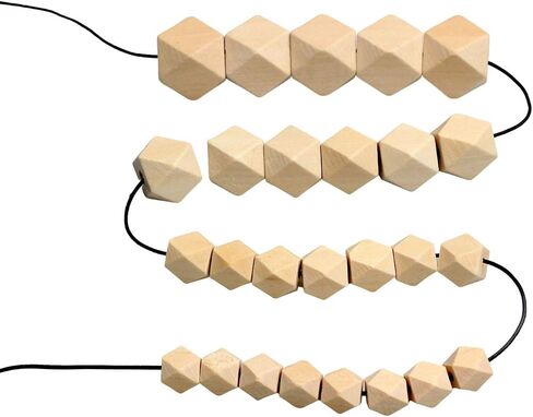100pcs yegetric polygon beads ، حبات خشبية فضفاضة خشبية غير مكتملة لتصنيع المجوهرات ، زخرفة مزرعة مزرعة 4 (10 مم 12 مم 16 مم) 20 مم) in Kuwait