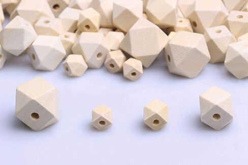 100pcs yegetric polygon beads ، حبات خشبية فضفاضة خشبية غير مكتملة لتصنيع المجوهرات ، زخرفة مزرعة مزرعة 4 (10 مم 12 مم 16 مم) 20 مم) in Kuwait