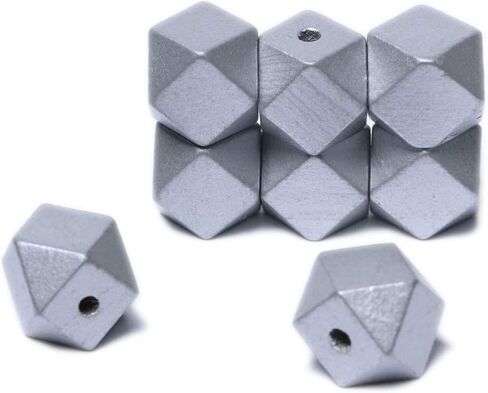 100pcs yegetric polygon beads ، حبات خشبية فضفاضة خشبية غير مكتملة لتصنيع المجوهرات ، زخرفة مزرعة مزرعة 4 (10 مم 12 مم 16 مم) 20 مم) in Kuwait