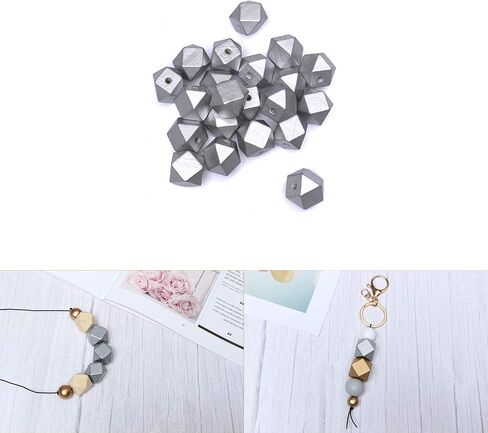 100pcs yegetric polygon beads ، حبات خشبية فضفاضة خشبية غير مكتملة لتصنيع المجوهرات ، زخرفة مزرعة مزرعة 4 (10 مم 12 مم 16 مم) 20 مم) in Kuwait