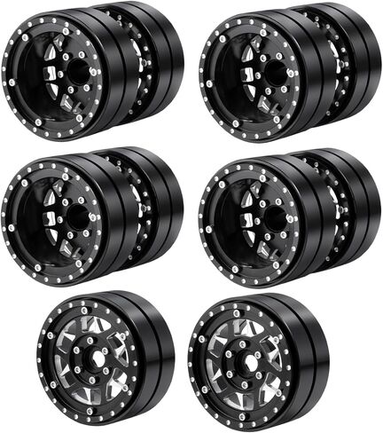 RCHUBAM 1.9" Dually Beadlock Wheels 2PCS/4PCS Aluminum RC Twin Wheel Set Compatible with SCX10 TRX-4 TRX6 G63 6-Wheel 1/10 Scale RC Hauler Crawler Truck Car Upgrade Accessories (5PCS) in Saudi Arabia