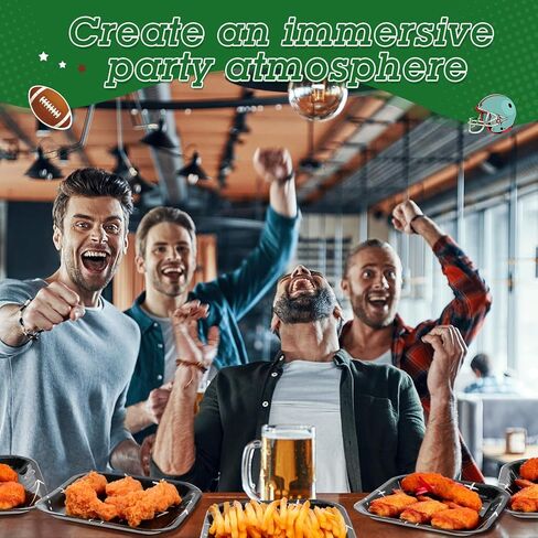 100 Pcs Football Dessert Plates Bulk 7 Inch Football Paper Plate Disposable Football Party Plate Square Football Dessert Plate for Game Day Birthday Baby Shower Home Decor Supplies (Game Day) in Kuwait