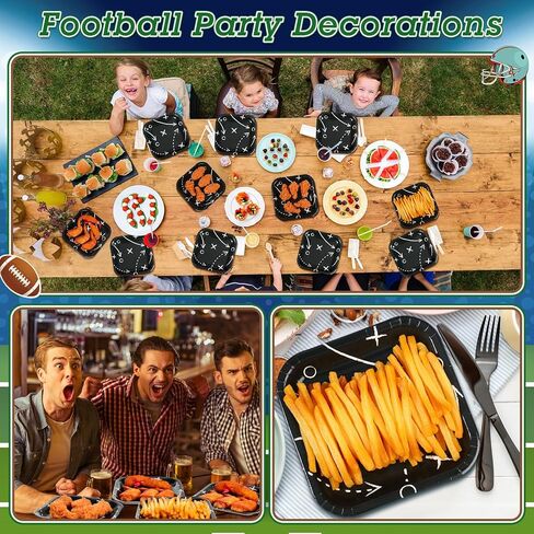 100 Pcs Football Dessert Plates Bulk 7 Inch Football Paper Plate Disposable Football Party Plate Square Football Dessert Plate for Game Day Birthday Baby Shower Home Decor Supplies (Game Day) in Kuwait