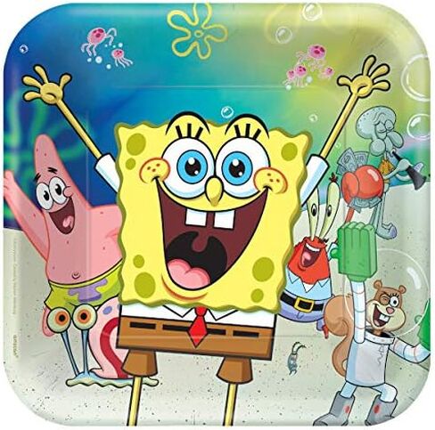 Spongebob Birthday Party Supplies Bundle Pack includes Paper Plates - 24 Count in Saudi Arabia