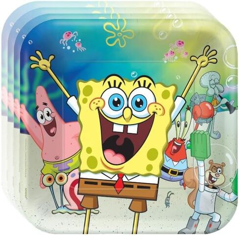 Spongebob Birthday Party Supplies Bundle Pack includes Paper Plates - 24 Count in Saudi Arabia