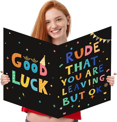 We Will Miss You Card,Farewell Party Decorations, Jumbo Farewell Card With Envelope, Funny Going Away Gift for Coworker Men Women, Goodbye Good Luck Retirement Card Guest Book Party Supplies (14x22iinch) in Kuwait