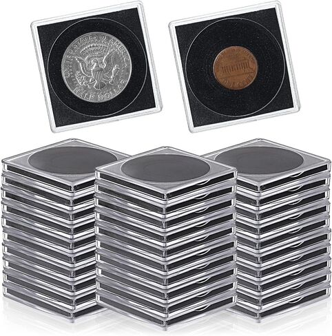 Hipiwe 30pcs Clear Coin Collection With With Sponges ، Coin Coin Spild Silver Dollar Contrection for Atmults ، Coin Coin Coin Dollar Supplies (17.5mm-40mm) in Kuwait