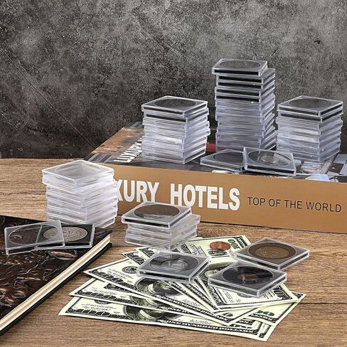 Hipiwe 30pcs Clear Coin Collection With With Sponges ، Coin Coin Spild Silver Dollar Contrection for Atmults ، Coin Coin Coin Dollar Supplies (17.5mm-40mm) in Kuwait