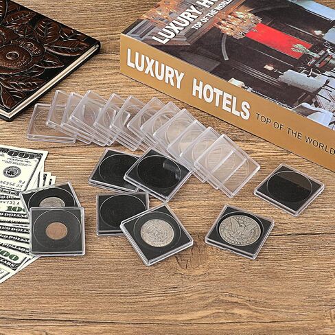 Hipiwe 30pcs Clear Coin Collection With With Sponges ، Coin Coin Spild Silver Dollar Contrection for Atmults ، Coin Coin Coin Dollar Supplies (17.5mm-40mm) in Kuwait