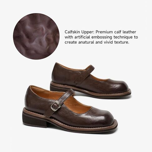 أحذية BEAU TODAY Mary Jane للسيدات، أحذية Mary Janes المسطحة، أحذية باليه مسطحة من الجلد بمقدمة مربعة أنيقة، أحذية مسطحة بحزام الكاحل مريحة للعمل للنساء الأنيقة in Kuwait