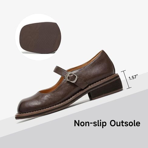 أحذية BEAU TODAY Mary Jane للسيدات، أحذية Mary Janes المسطحة، أحذية باليه مسطحة من الجلد بمقدمة مربعة أنيقة، أحذية مسطحة بحزام الكاحل مريحة للعمل للنساء الأنيقة in Kuwait