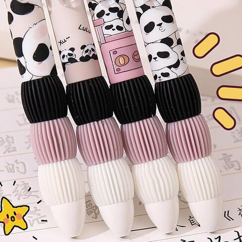 4 Pcs Cute Retractable Pens Cartoon Gel Pens Pens Soft Grip Pens 0.5mm Black Ink Pen Panda Pens Kawaii Office School Pens Supplies for Girls Boys Women Men (4Pcs Panda) in Saudi Arabia