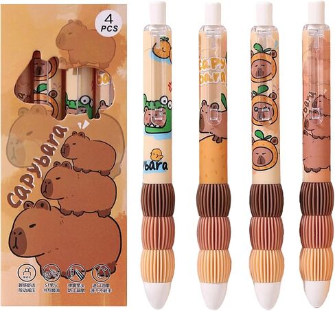 4 Pcs Cute Retractable Pens Cartoon Gel Pens Pens Soft Grip Pens 0.5mm Black Ink Pen Panda Pens Kawaii Office School Pens Supplies for Girls Boys Women Men (4Pcs Panda) in Saudi Arabia