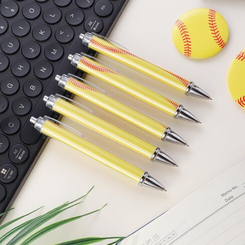 12Pcs Softball Ballpoint Pens Softball Gifts for Team,Black Ink Medium Point (1.0mm),Retractable Novelty Pen for Little Girl Softball Gifts School Office and Journaling in Saudi Arabia