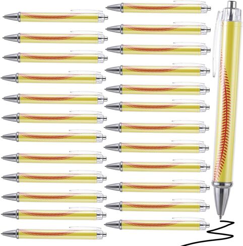 12Pcs Softball Ballpoint Pens Softball Gifts for Team,Black Ink Medium Point (1.0mm),Retractable Novelty Pen for Little Girl Softball Gifts School Office and Journaling in Saudi Arabia