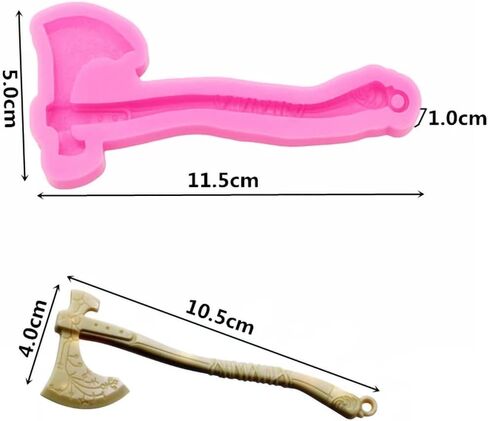 3D Retro Axe Shape Resin Keychain Silicone Mold with a Hold for DIY Crystal Trinket Decoration Epoxy Desserts Fondant Luggage Tag Craft Pendant Earrings Necklace Candy in Saudi Arabia
