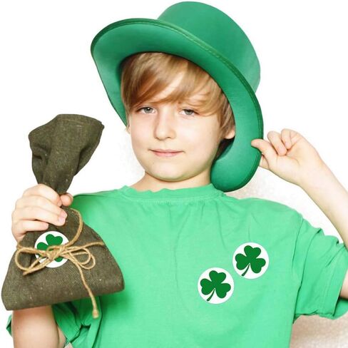 1 roll 500pcs St Patricks Day Shamrock ملصقات ، ملصقات زرقاء الأيرلندية الخضراء لزخارف الحفلات يوم القديس باتريك ، والبطاقات ، وأكياس الهدايا ، وأحزاب لوازم الزخارف (1 بوصة) in Kuwait