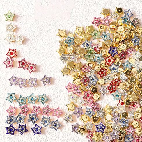 200Pcs Pearl Rhinestone Buttons - 12 mm Flower Flatback Buttons - Multicolor Glass Rhinestone Embellishments for Crafts & DIY Decoration in Saudi Arabia