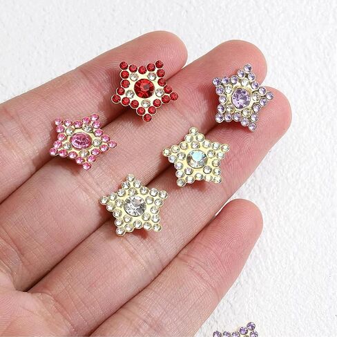 200Pcs Pearl Rhinestone Buttons - 12 mm Flower Flatback Buttons - Multicolor Glass Rhinestone Embellishments for Crafts & DIY Decoration in Saudi Arabia