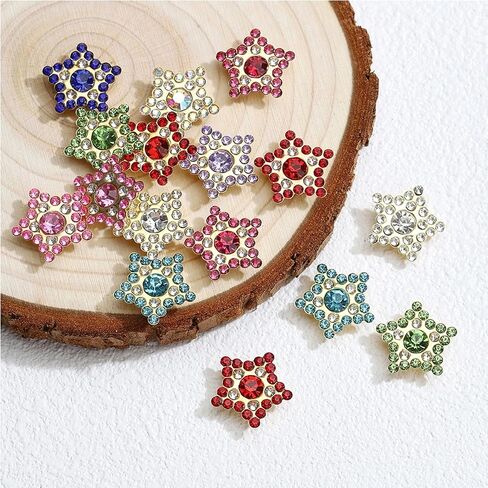 200Pcs Pearl Rhinestone Buttons - 12 mm Flower Flatback Buttons - Multicolor Glass Rhinestone Embellishments for Crafts & DIY Decoration in Saudi Arabia
