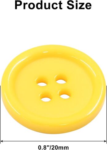 50 pcs 20mm 4-hole flatback buttons أصفر أزرار مستديرة الأزرار راتنج البلاستي in Kuwait