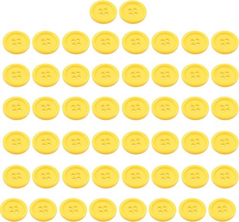 50 pcs 20mm 4-hole flatback buttons أصفر أزرار مستديرة الأزرار راتنج البلاستي in Kuwait