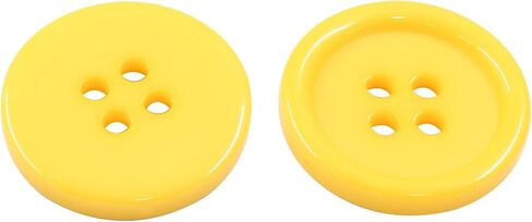 50 pcs 20mm 4-hole flatback buttons أصفر أزرار مستديرة الأزرار راتنج البلاستي in Kuwait