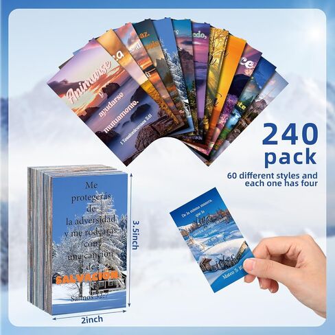 240 Pcs Regalos Cristianos En Español Tarro De Versículos Bíblicos Frasco De Versículos Bíblicos En Español Spanish Bible Verse Cards Regalos Cristianos Para Mujer Tarjetas(Landscape) in Kuwait