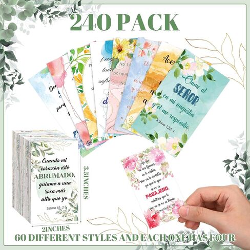 240 Pcs Regalos Cristianos En Español Tarro De Versículos Bíblicos Frasco De Versículos Bíblicos En Español Spanish Bible Verse Cards Regalos Cristianos Para Mujer Tarjetas(Landscape) in Kuwait